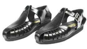 Mens Black Leather Cebo Sandals